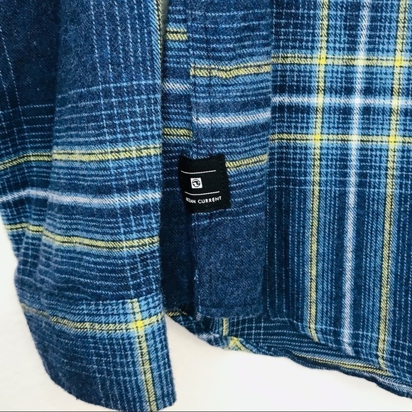 New! Ocean Current Plaid Flannel Button Down Long Sleeve Shirt - Picture 7 of 11